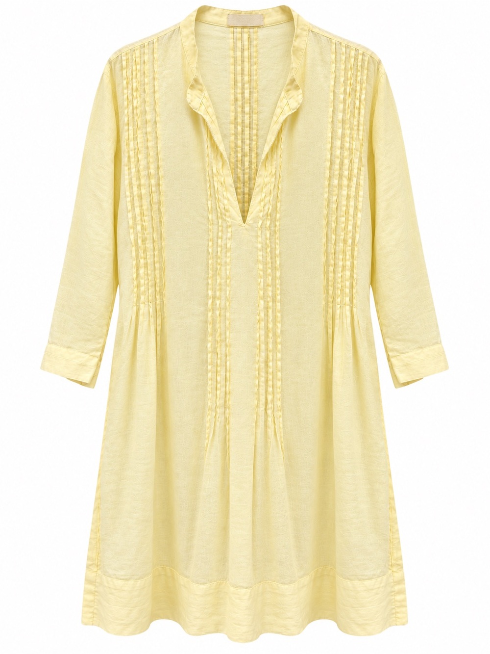 CP Shades Regina Pintuck Linen Tunic Dress Yellow Size M